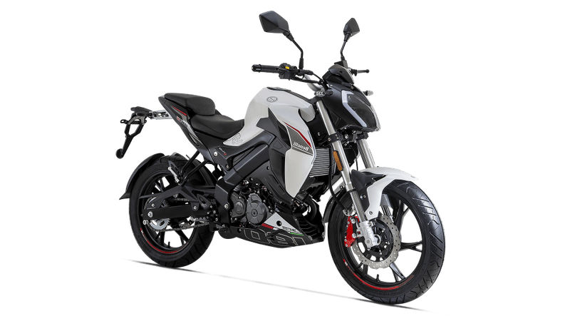 Moto Benelli 180s - Color Blanco - De costado - Cycles Motoshop