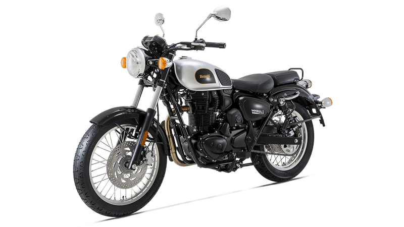 Moto Benelli Imperiale 400 - Color Gris - De costado 2 - Cycles Motoshop