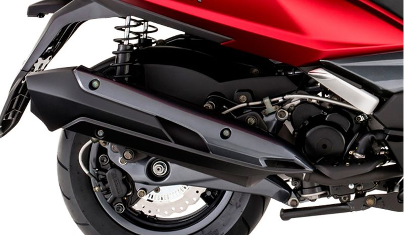 Moto Kymco Downtown 350i ABS - Color Rojo - De costado 6 - Cycles Motoshop
