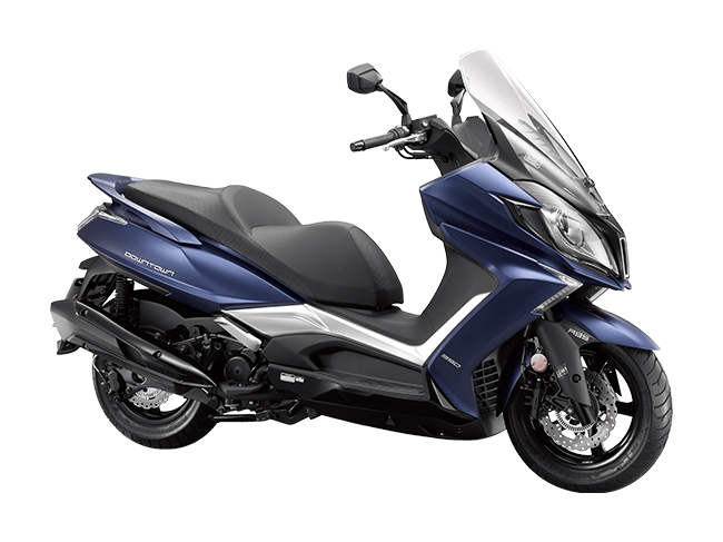 Moto Kymco Downtown 350i TCS - Color Azul - De costado - Cycles Motoshop