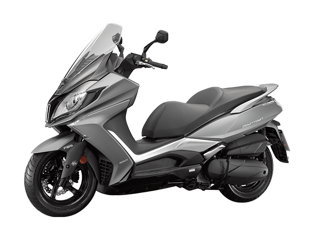 Moto Kymco Downtown 350i TCS - Color Gris - De costado 3 - Cycles Motoshop