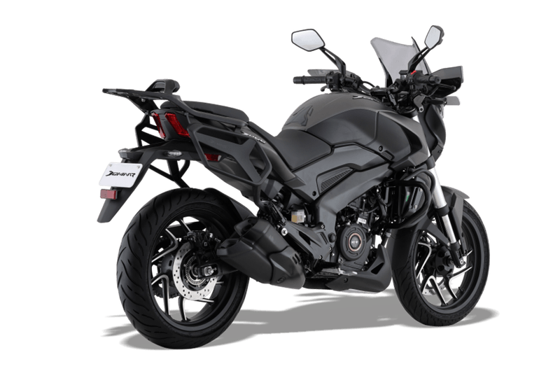 Moto Bajaj Dominar 400 Tourer - Color Negro Mate - De costado - Cycles Motoshop