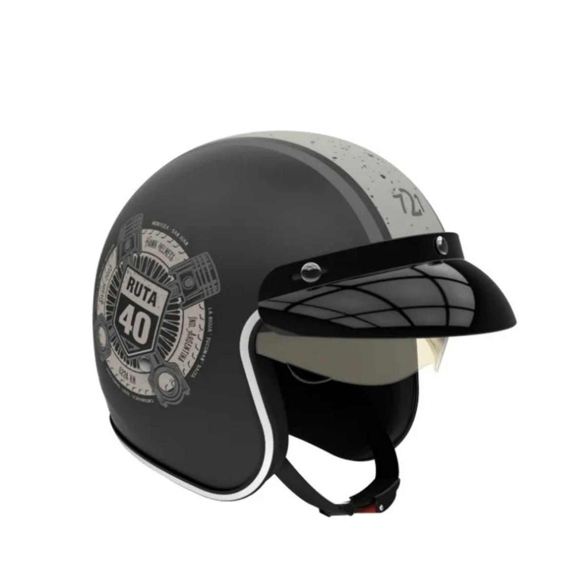 Casco para Moto Abierto Hawk 721 Ruta 40 con Visor y Visera