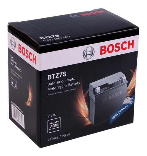 Bateria Bosch BTZ7S Gel Activada Honda CB250 Twister CBR 1000RR Kawa Ninja